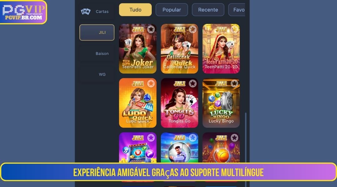 Experiência amigável com suporte multilíngue